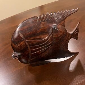 Ironwood Angel Fish Sculpture 19”